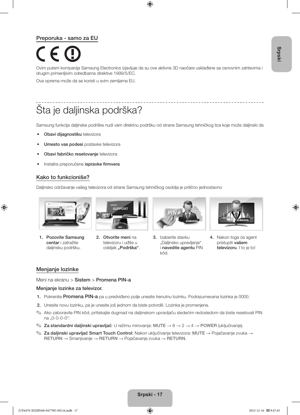 Šta je daljinska podrška | Samsung UE50F6670SS User Manual | Page 233 / 385