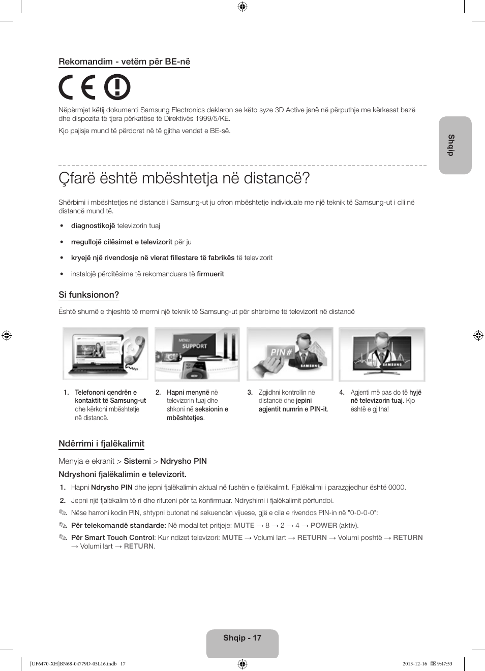 Çfarë është mbështetja në distancë | Samsung UE50F6670SS User Manual | Page 257 / 385