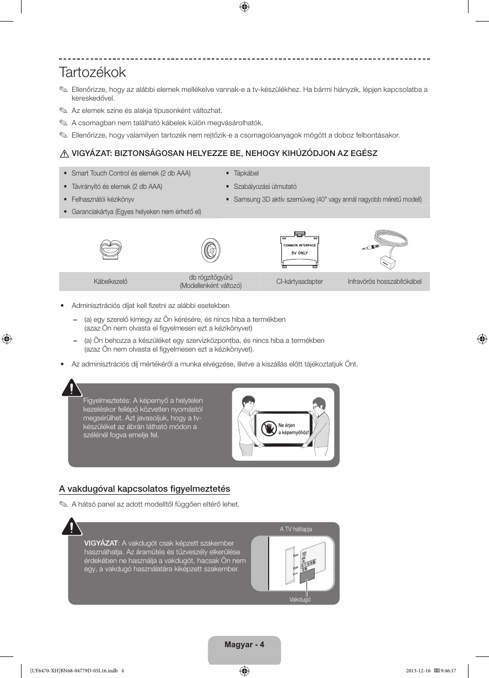 Tartozékok | Samsung UE50F6670SS User Manual | Page 28 / 385