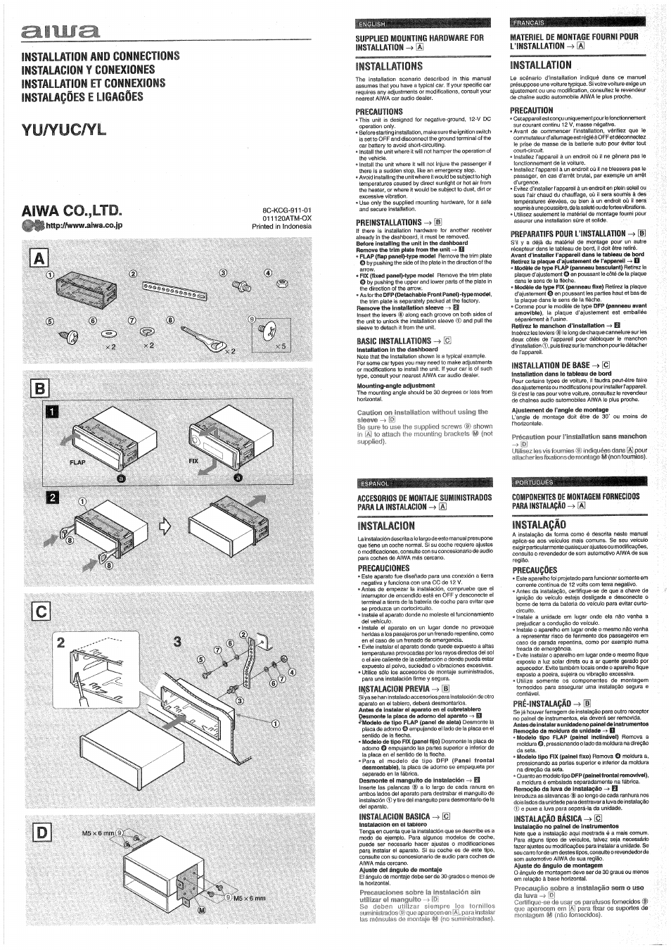Parts, Mounting | Aiwa CDC-X527M User Manual | Page 11 / 17
