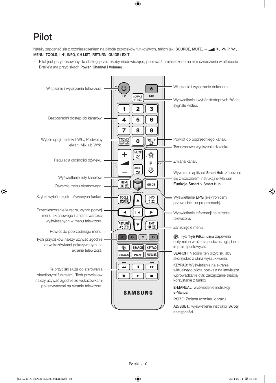 Pilot | Samsung UE60H6270SS User Manual | Page 50 / 321