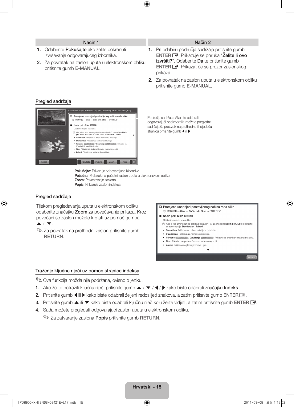 Za zatvaranje zaslona popis pritisnite gumb return | Samsung PS51D6900DS User Manual | Page 107 / 310