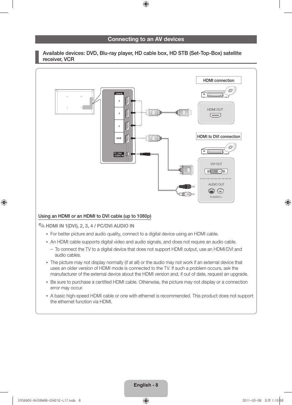 Samsung PS51D6900DS User Manual | Page 8 / 310