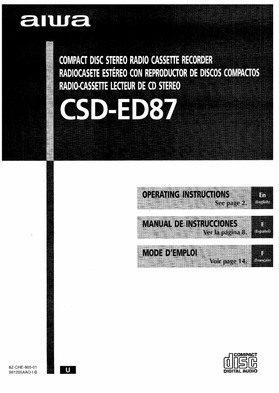 Aiwa CSD-ED87 User Manual | 20 pages