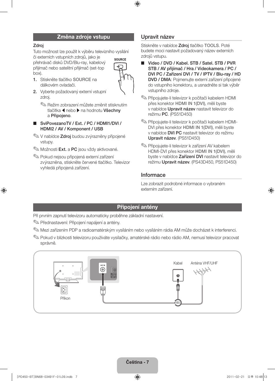 Samsung PS43D450A2W User Manual | Page 25 / 164