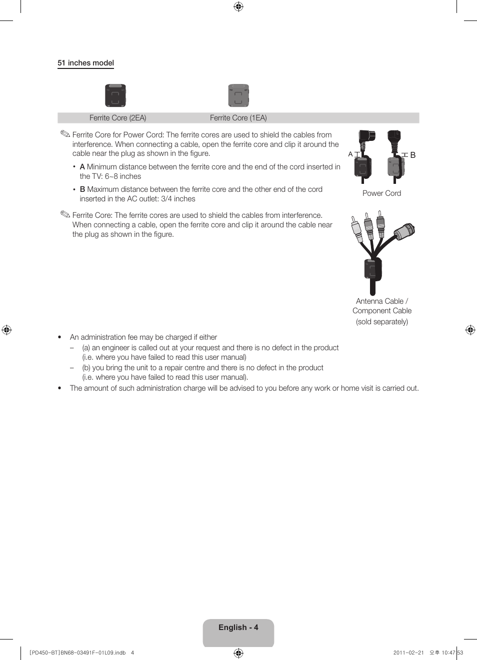 Samsung PS43D450A2W User Manual | Page 4 / 164