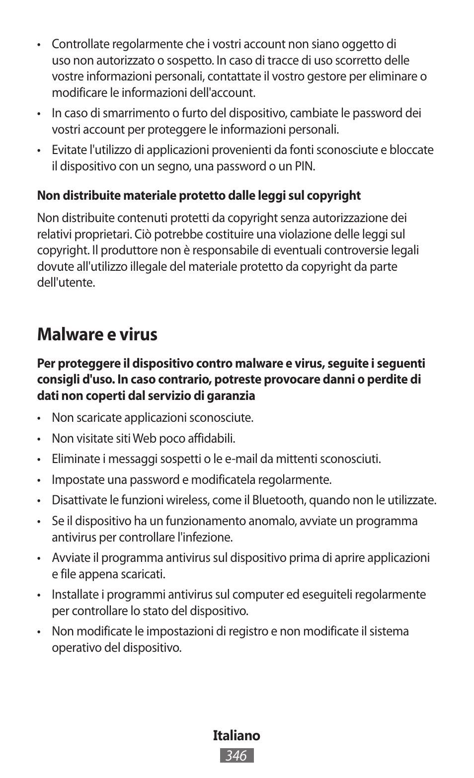 Malware e virus | Samsung SM-P905 User Manual | Page 347 / 718