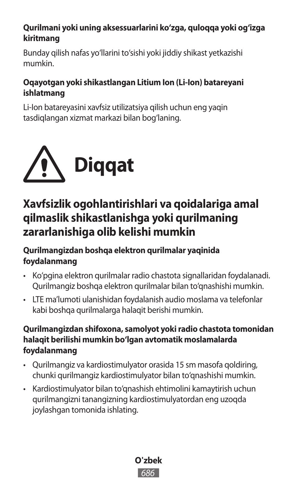 Diqqat | Samsung SM-P905 User Manual | Page 687 / 718