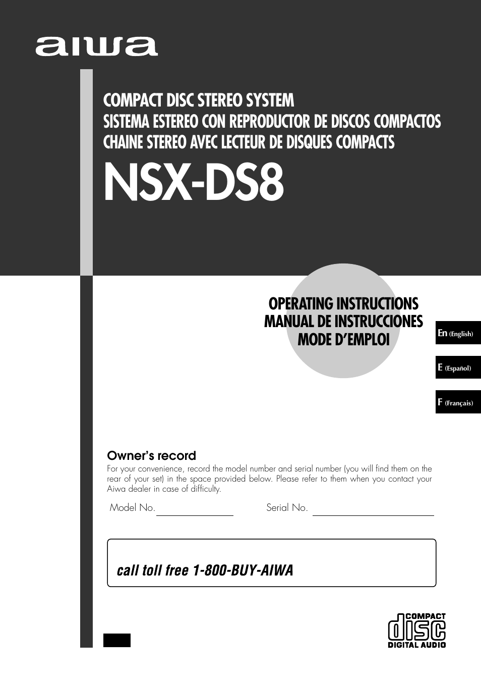 Aiwa NSX-DS8 User Manual | 101 pages