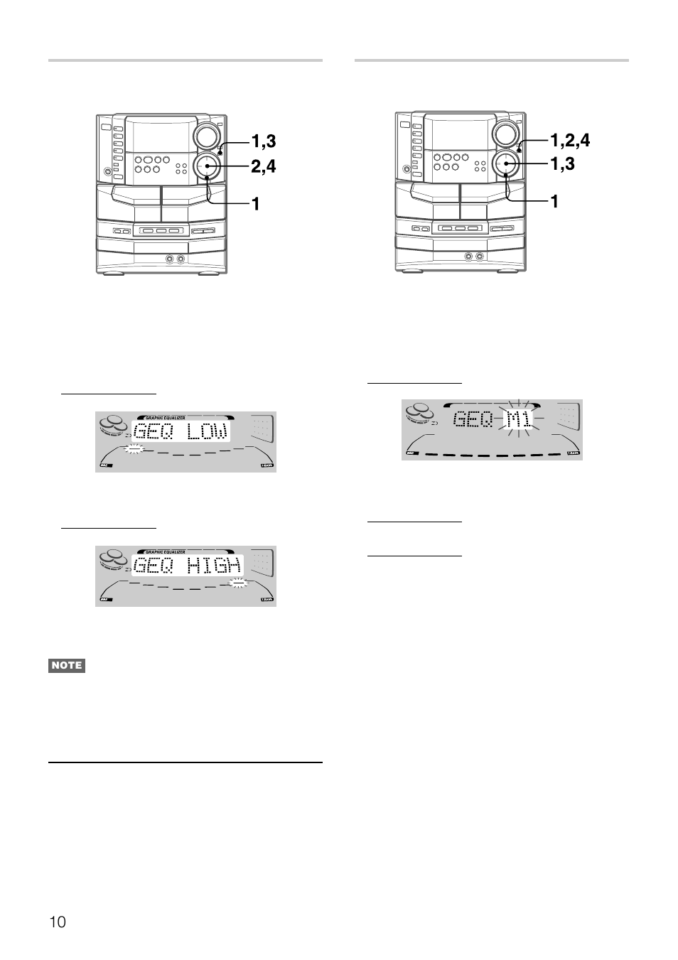 Storing the new equalization curves, Setting a new equalization curve manually | Aiwa NSX-DS8 User Manual | Page 10 / 101