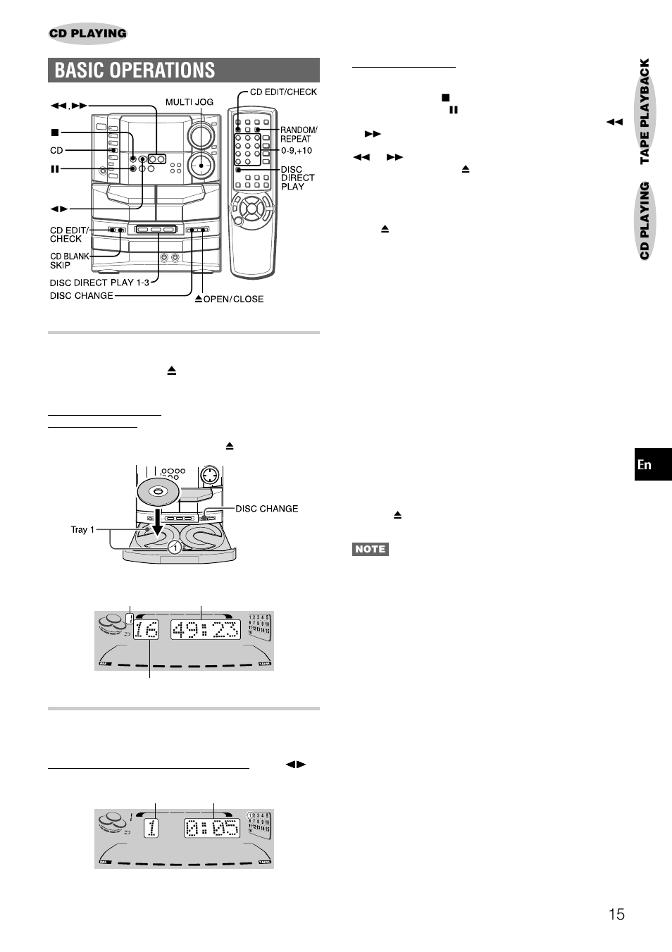 Basic operations, Loading discs, Playing discs | Aiwa NSX-DS8 User Manual | Page 15 / 101