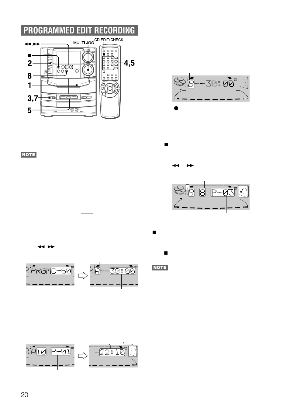 Programmed edit recording | Aiwa NSX-DS8 User Manual | Page 20 / 101