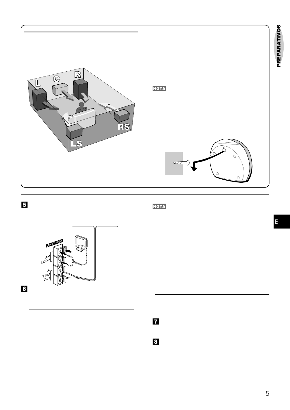 Ubicacion de los altavoces | Aiwa NSX-DS8 User Manual | Page 39 / 101