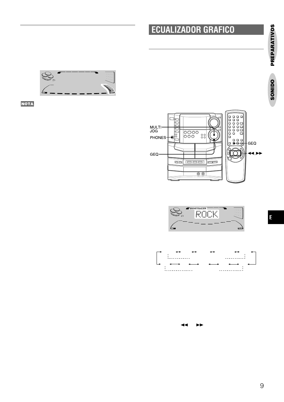 Ecualizador grafico, Sistema super t-bass, Seleccion de la curva de ecualizacion programada | Aiwa NSX-DS8 User Manual | Page 43 / 101