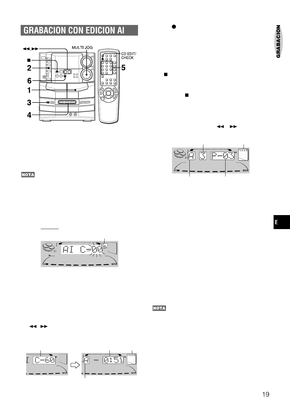 Grabacion con edicion ai | Aiwa NSX-DS8 User Manual | Page 53 / 101