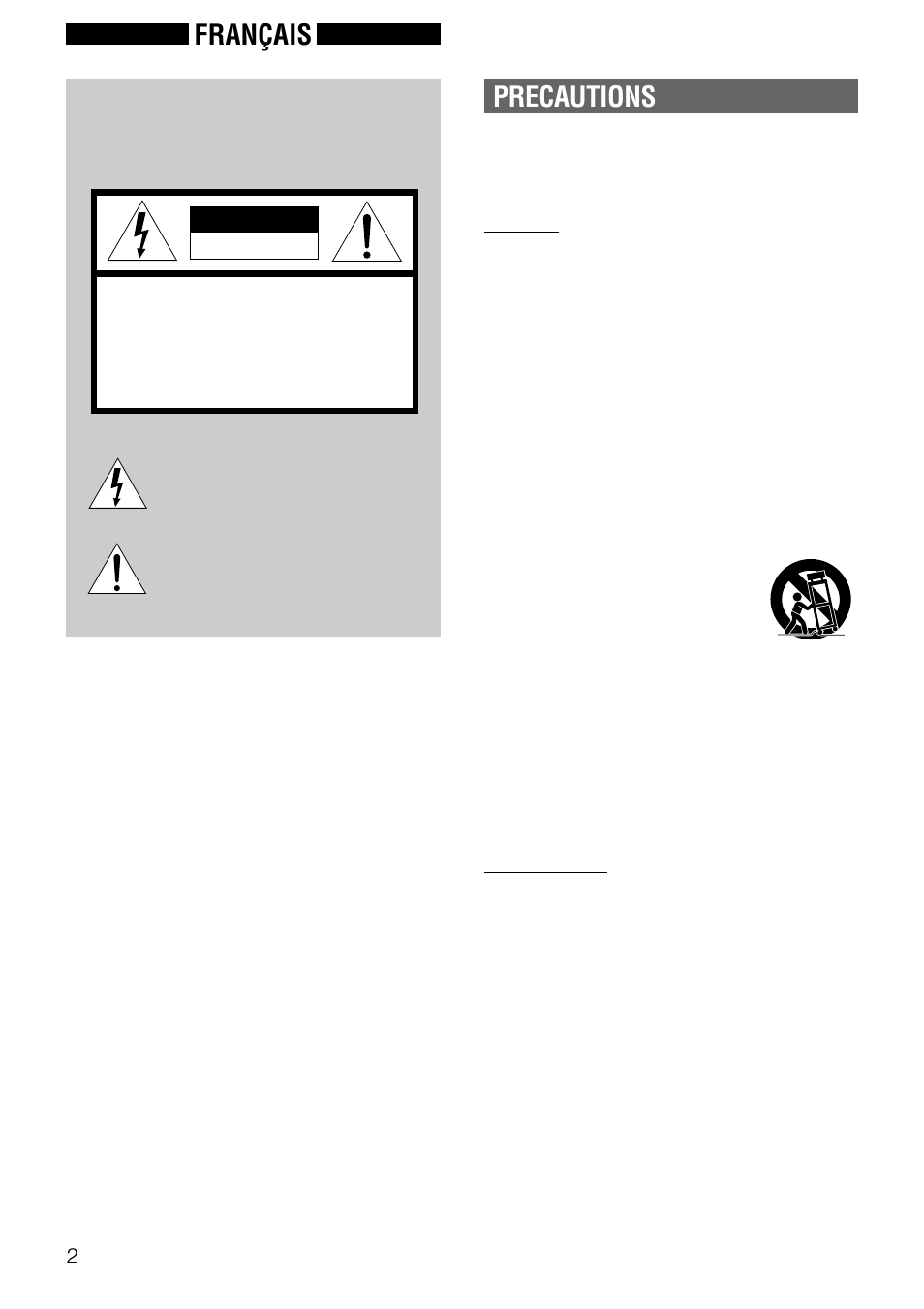 Nsx-ds8 u (f), Precautions, Français | Avertissement | Aiwa NSX-DS8 User Manual | Page 69 / 101