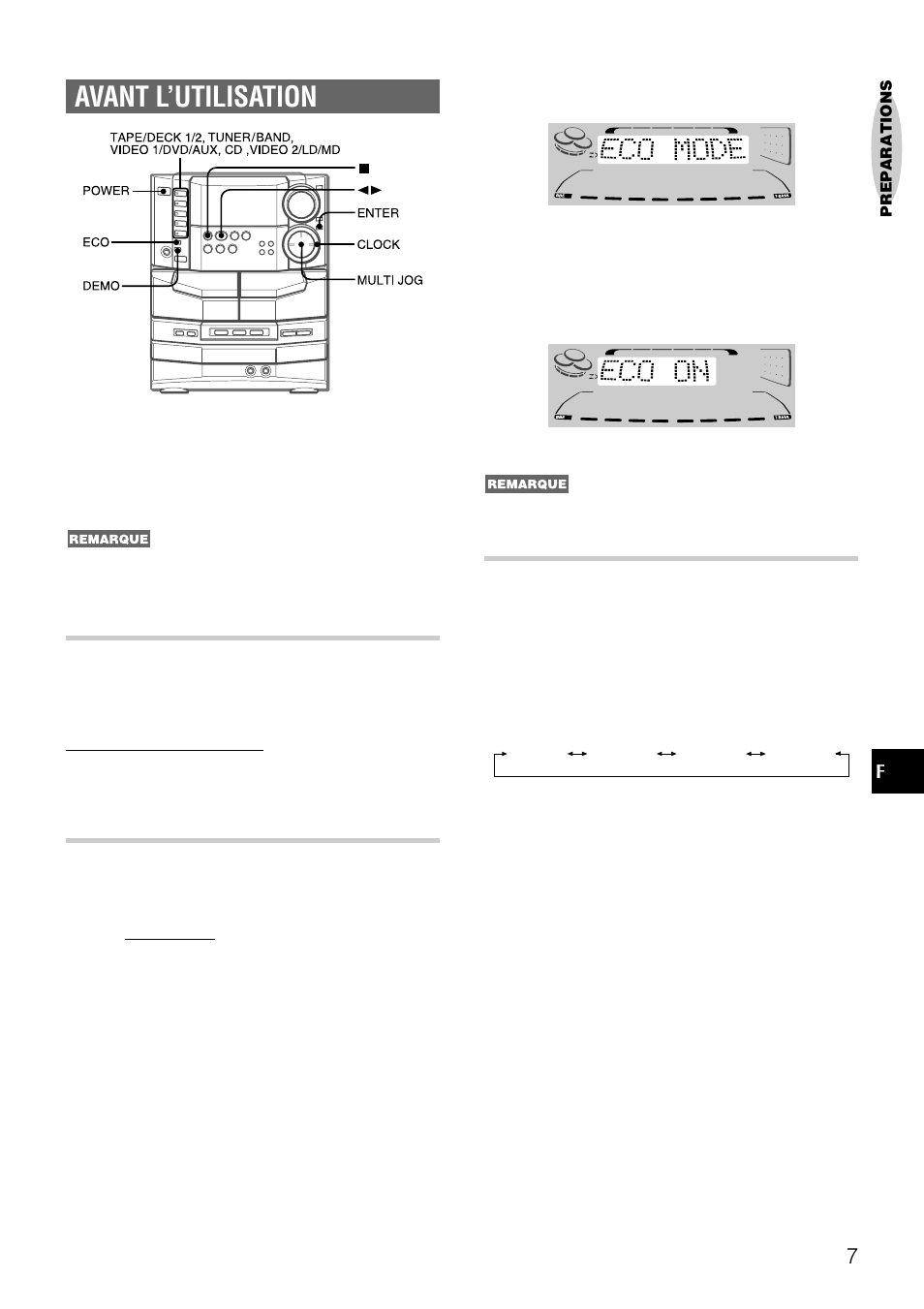 Avant l’utilisation, Mode variateur | Aiwa NSX-DS8 User Manual | Page 74 / 101