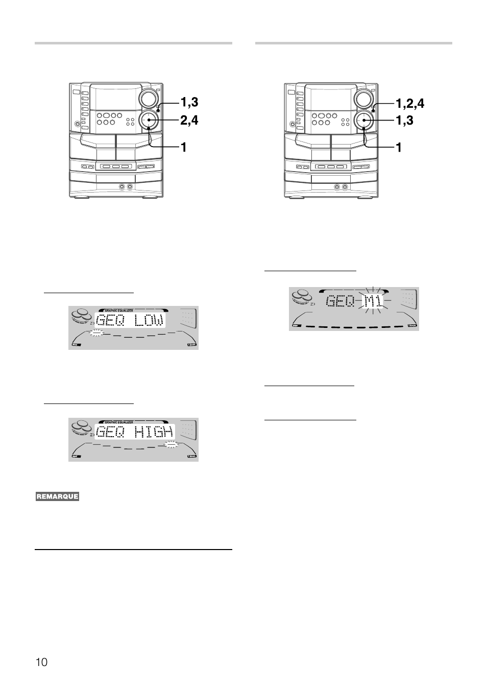 Reglage manuel d’une nouvelle courbe d’egalisation | Aiwa NSX-DS8 User Manual | Page 77 / 101