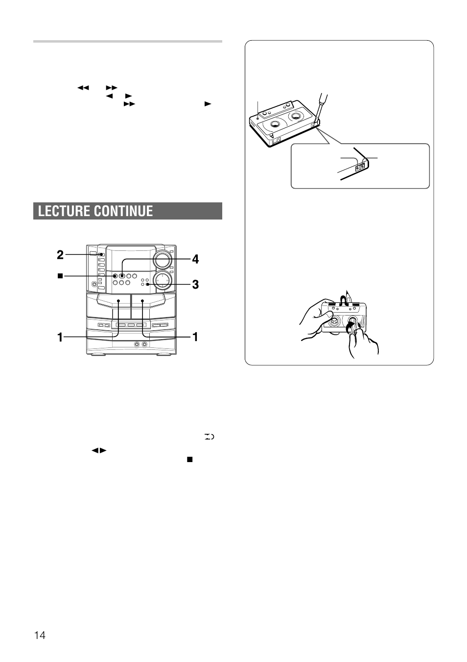 Lecture continue, Senseur de musique | Aiwa NSX-DS8 User Manual | Page 81 / 101