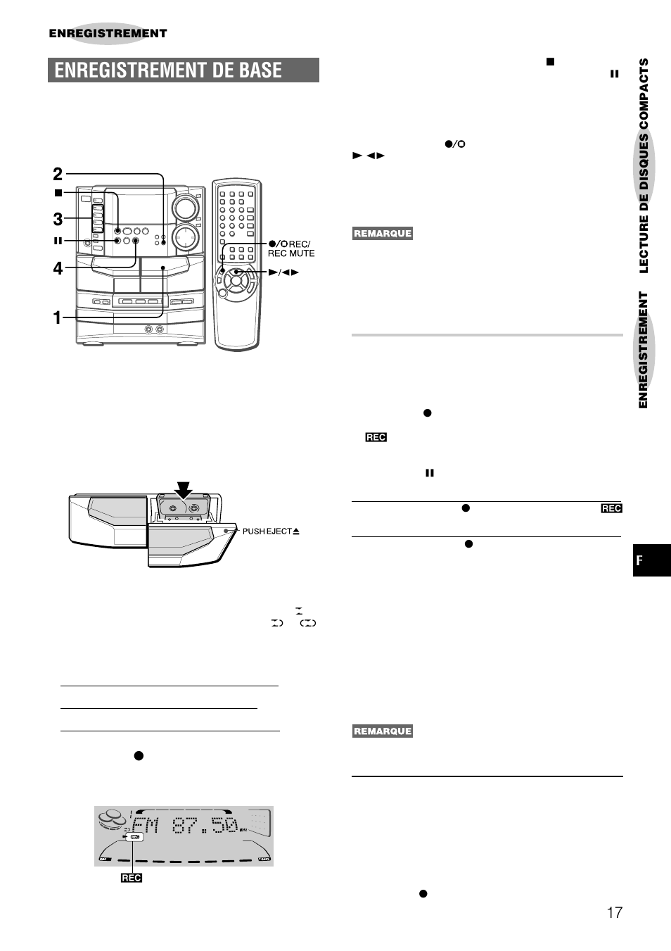 Enregistrement de base, Insertion d’espaces blancs | Aiwa NSX-DS8 User Manual | Page 84 / 101