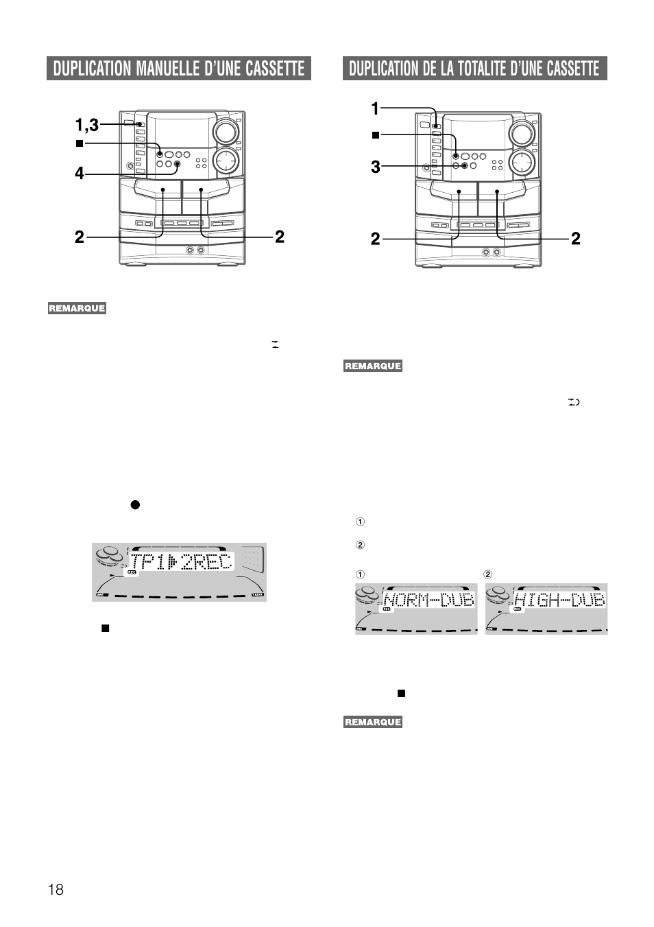 Duplication manuelle d’une cassette, Duplication de la totalite d’une cassette | Aiwa NSX-DS8 User Manual | Page 85 / 101