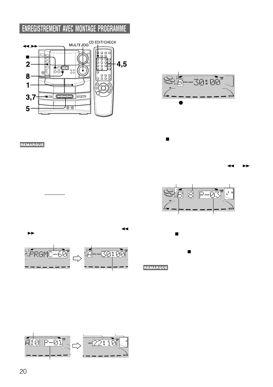 Enregistrement avec montage programme | Aiwa NSX-DS8 User Manual | Page 87 / 101