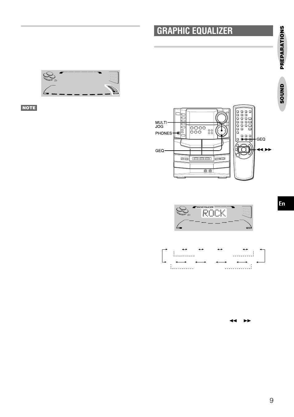 Graphic equalizer, Super t-bass system, Selecting the programmed equalization curve | Aiwa NSX-DS8 User Manual | Page 9 / 101