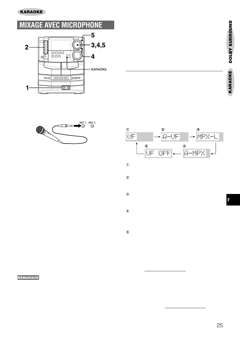 Mixage avec microphone, Ffonctions vocal fader/multiplex | Aiwa NSX-DS8 User Manual | Page 92 / 101