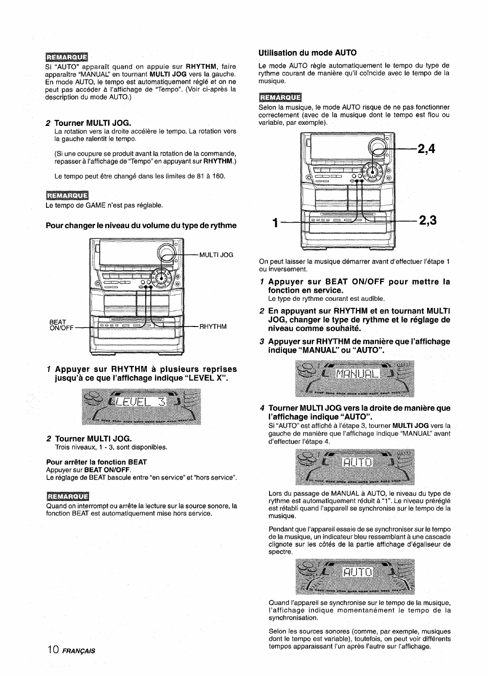 Üel 3, Pour arrêter la fonction beat, Pütü | Nurl, Hütü, El 3 | Aiwa NSX-A999 User Manual | Page 70 / 92
