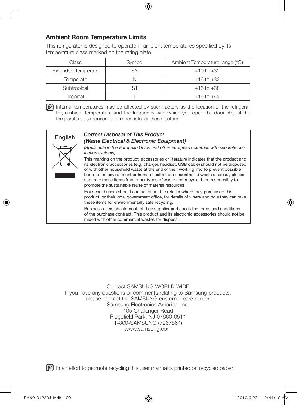 Samsung RL41WCSW User Manual | Page 20 / 100