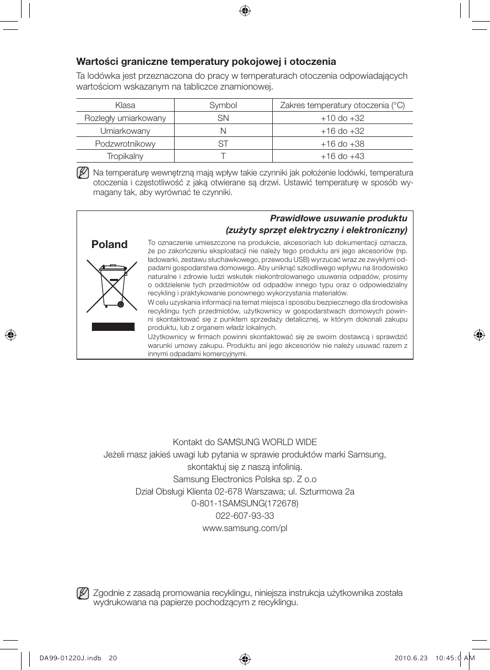 Poland | Samsung RL41WCSW User Manual | Page 40 / 100