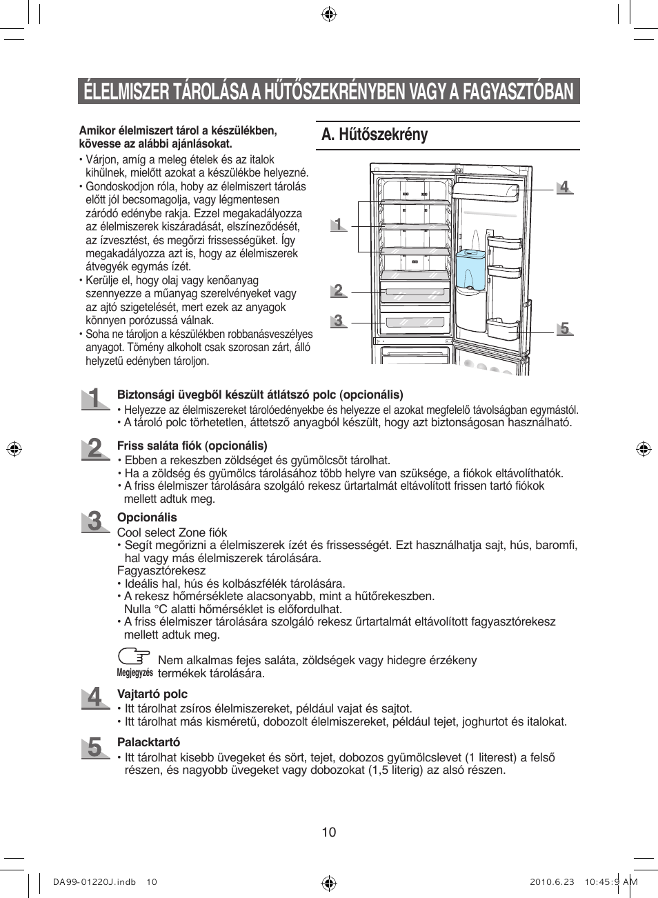 A. hűtőszekrény | Samsung RL41WCSW User Manual | Page 50 / 100