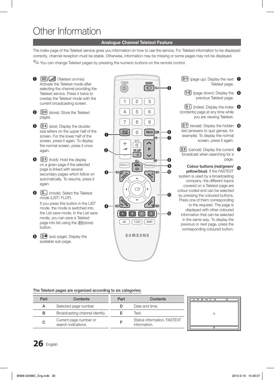 Other information | Samsung LE19C350D1W User Manual | Page 26 / 331