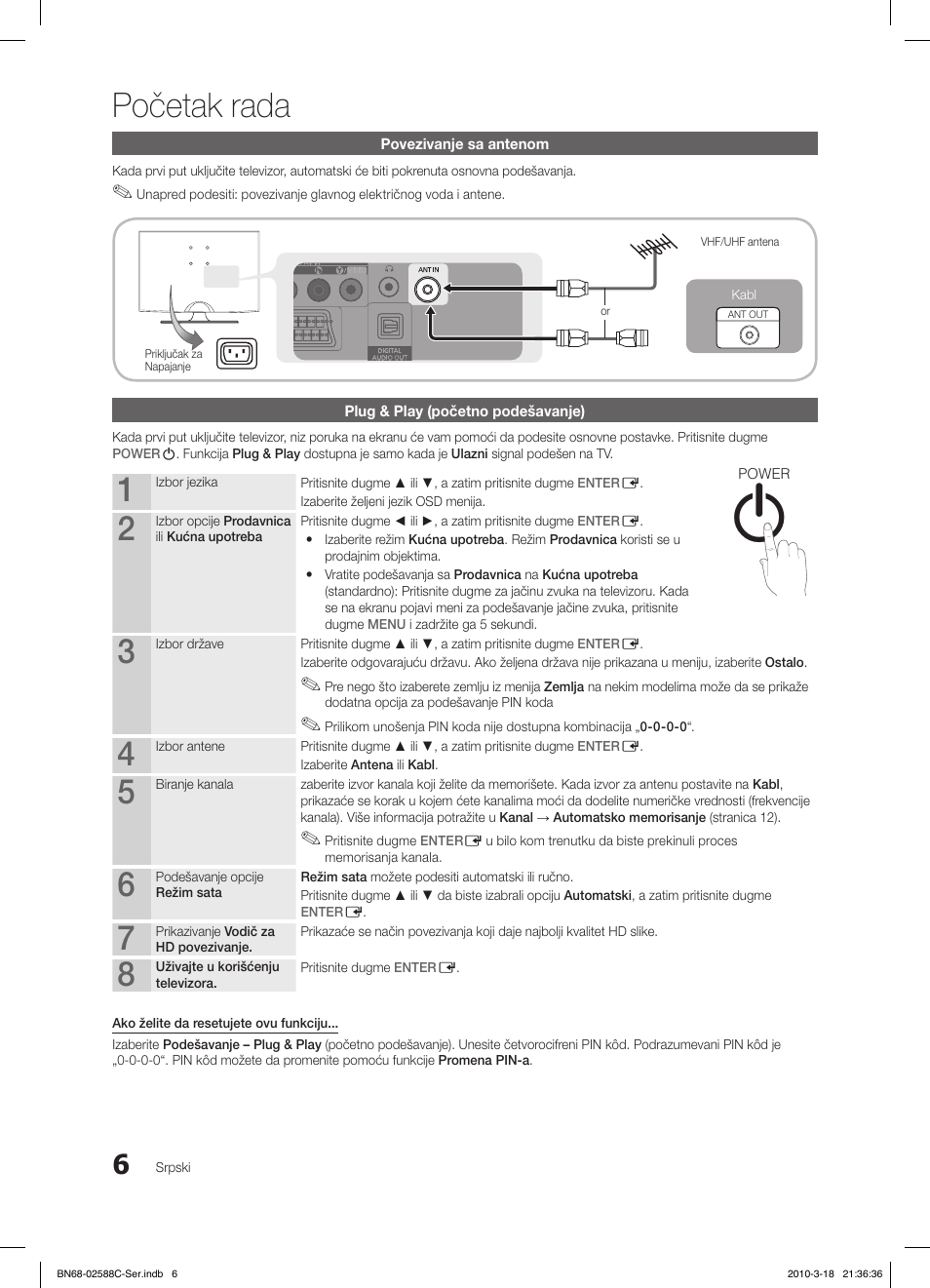 Početak rada, Fav.ch p.mode dual mts | Samsung LE19C350D1W User Manual | Page 303 / 331