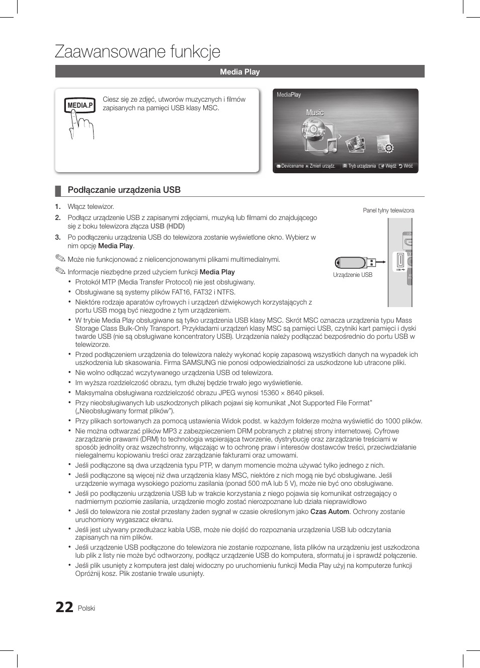 Zaawansowane funkcje | Samsung LE19C350D1W User Manual | Page 88 / 331
