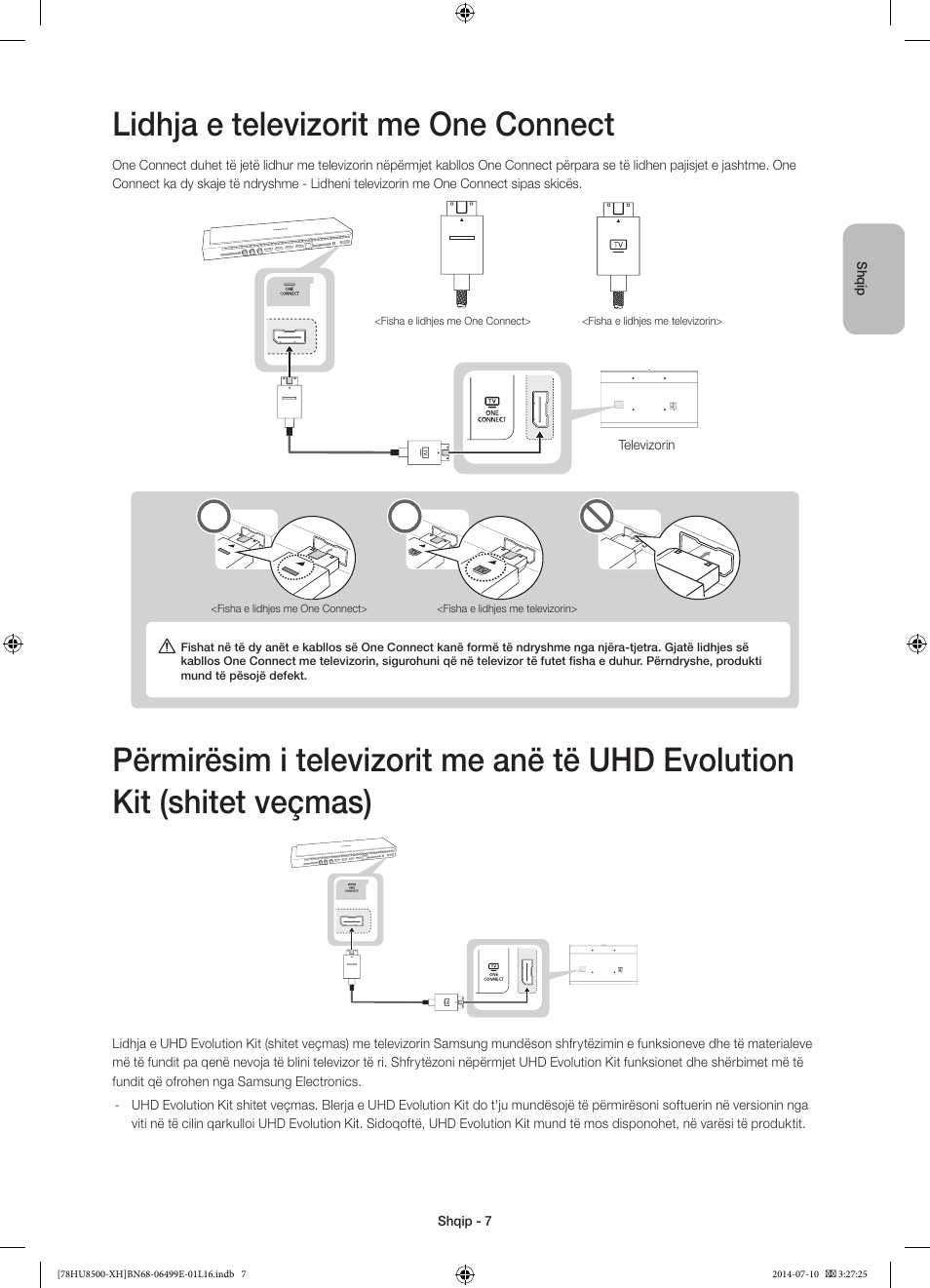 Lidhja e televizorit me one connect | Samsung UE78HU8500T User Manual | Page 247 / 385