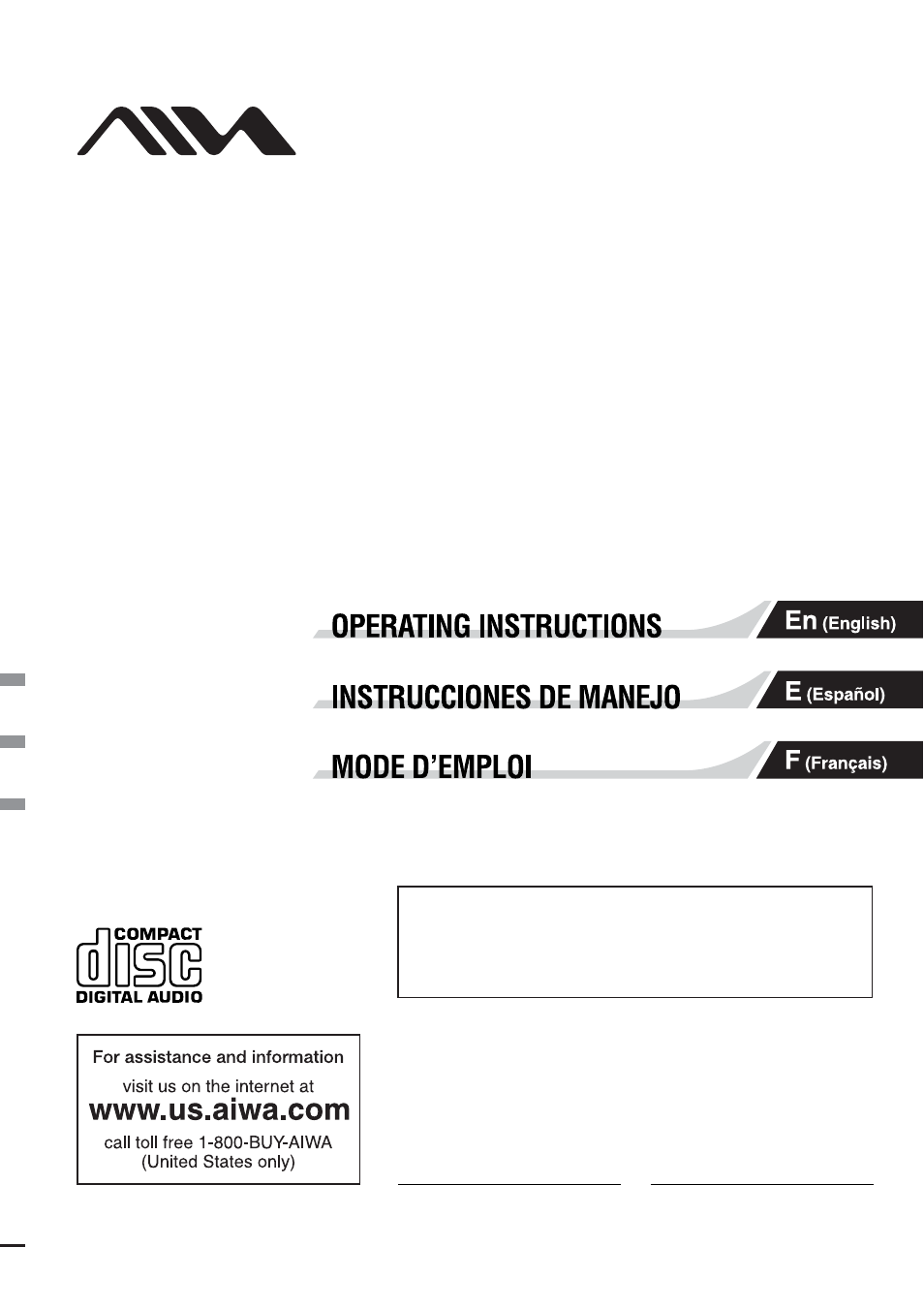 Aiwa CDC-X30MP User Manual | 35 pages