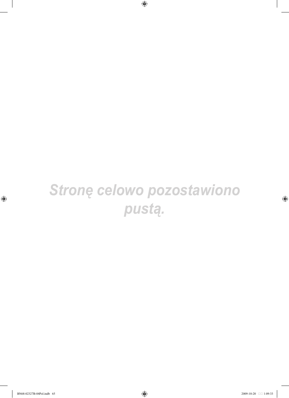 Stronę celowo pozostawiono pustą | Samsung LE46B750U1W User Manual | Page 211 / 680