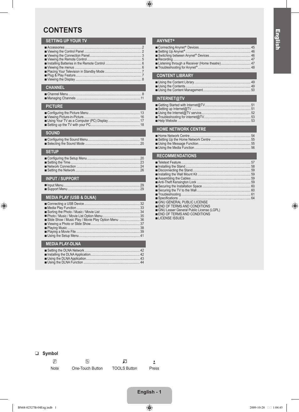 Samsung LE46B750U1W User Manual | Page 3 / 680