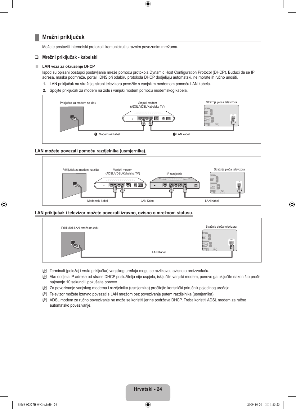 Mrežni priključak | Samsung LE46B750U1W User Manual | Page 368 / 680