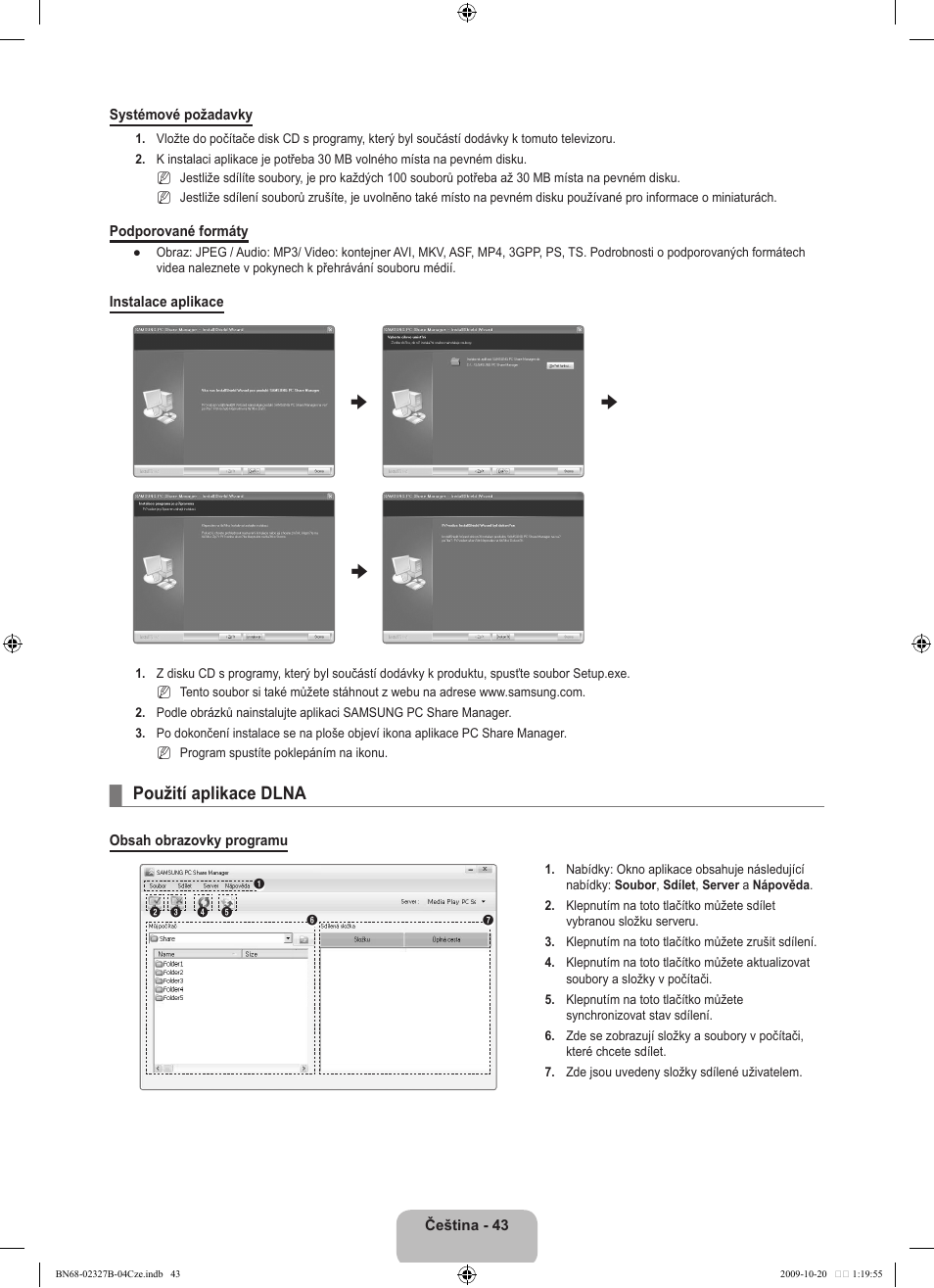 Použití aplikace dlna | Samsung LE46B750U1W User Manual | Page 453 / 680
