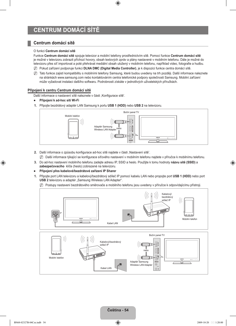 Centrum domácí sítě | Samsung LE46B750U1W User Manual | Page 464 / 680