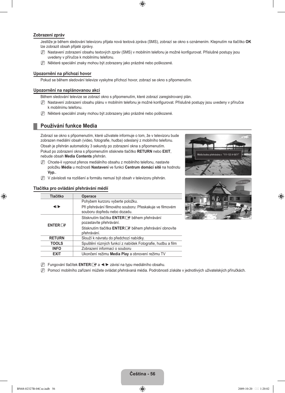 Používání funkce media | Samsung LE46B750U1W User Manual | Page 466 / 680