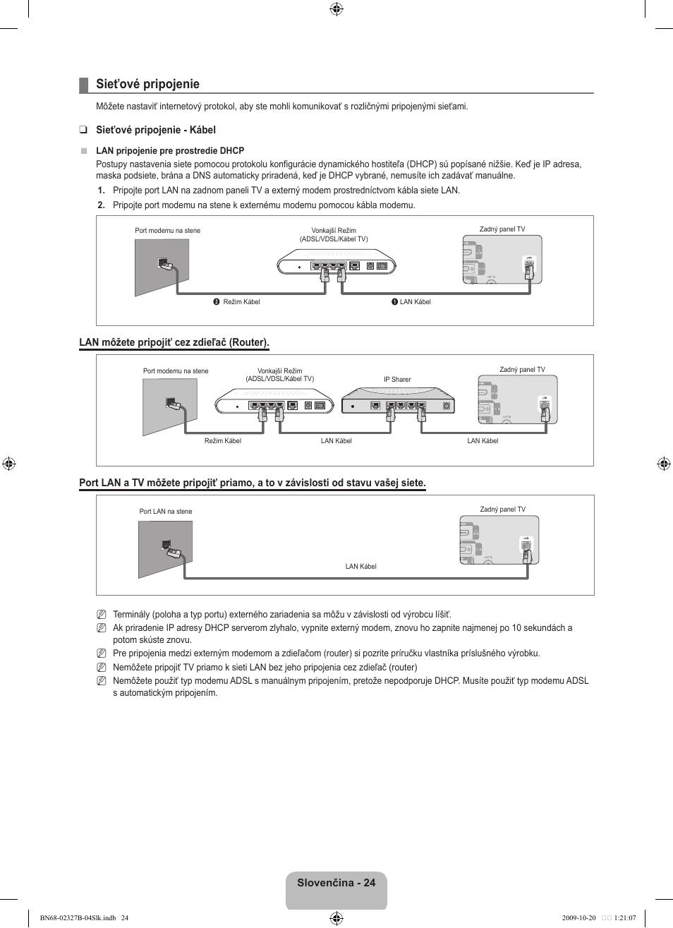 Sieťové pripojenie | Samsung LE46B750U1W User Manual | Page 500 / 680