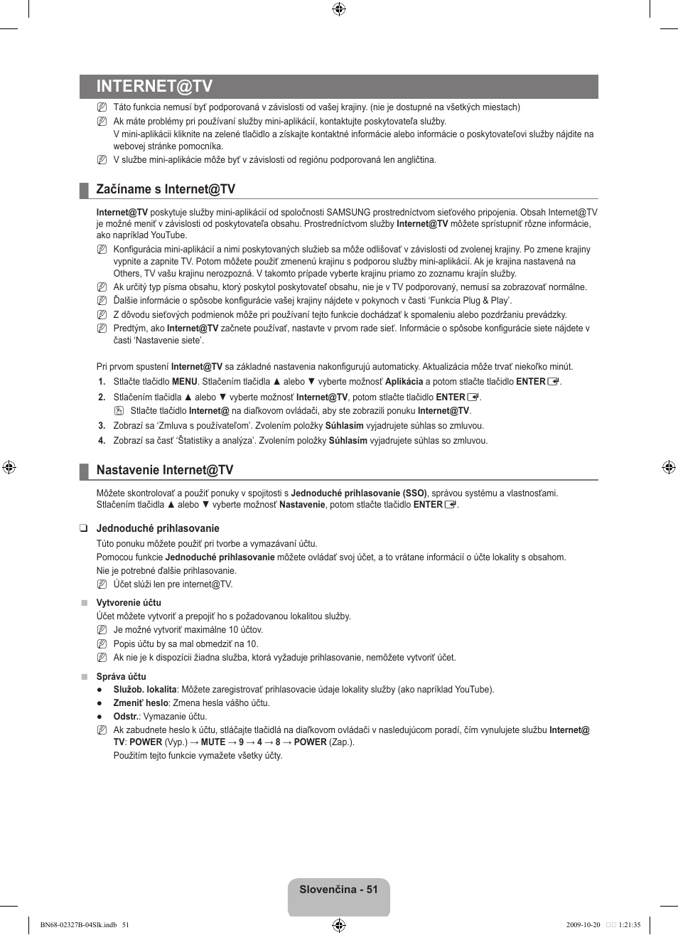 Internet@tv, Začíname s internet@tv, Nastavenie internet@tv | Samsung LE46B750U1W User Manual | Page 527 / 680