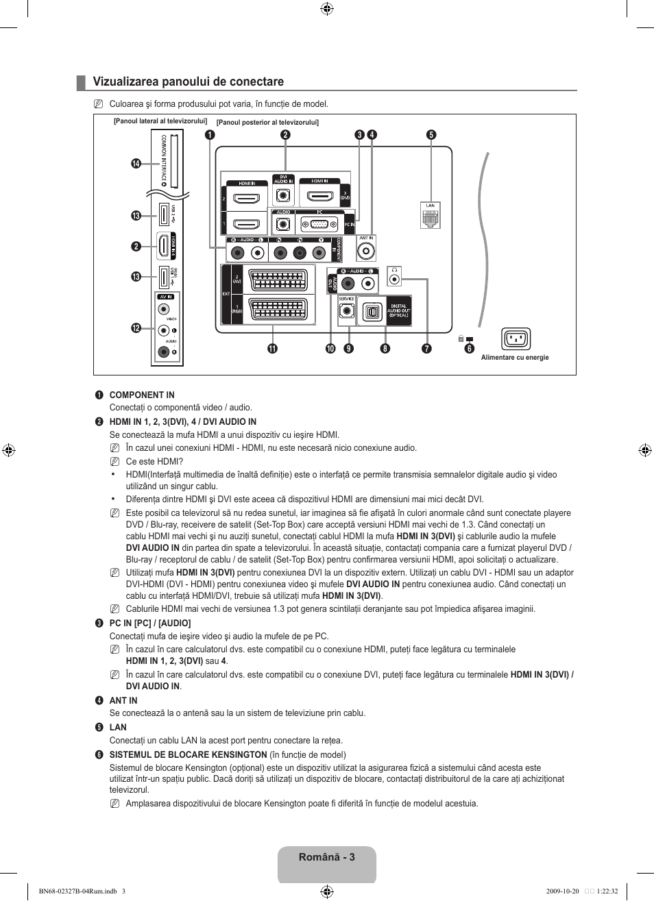 Vizualizarea panoului de conectare | Samsung LE46B750U1W User Manual | Page 545 / 680