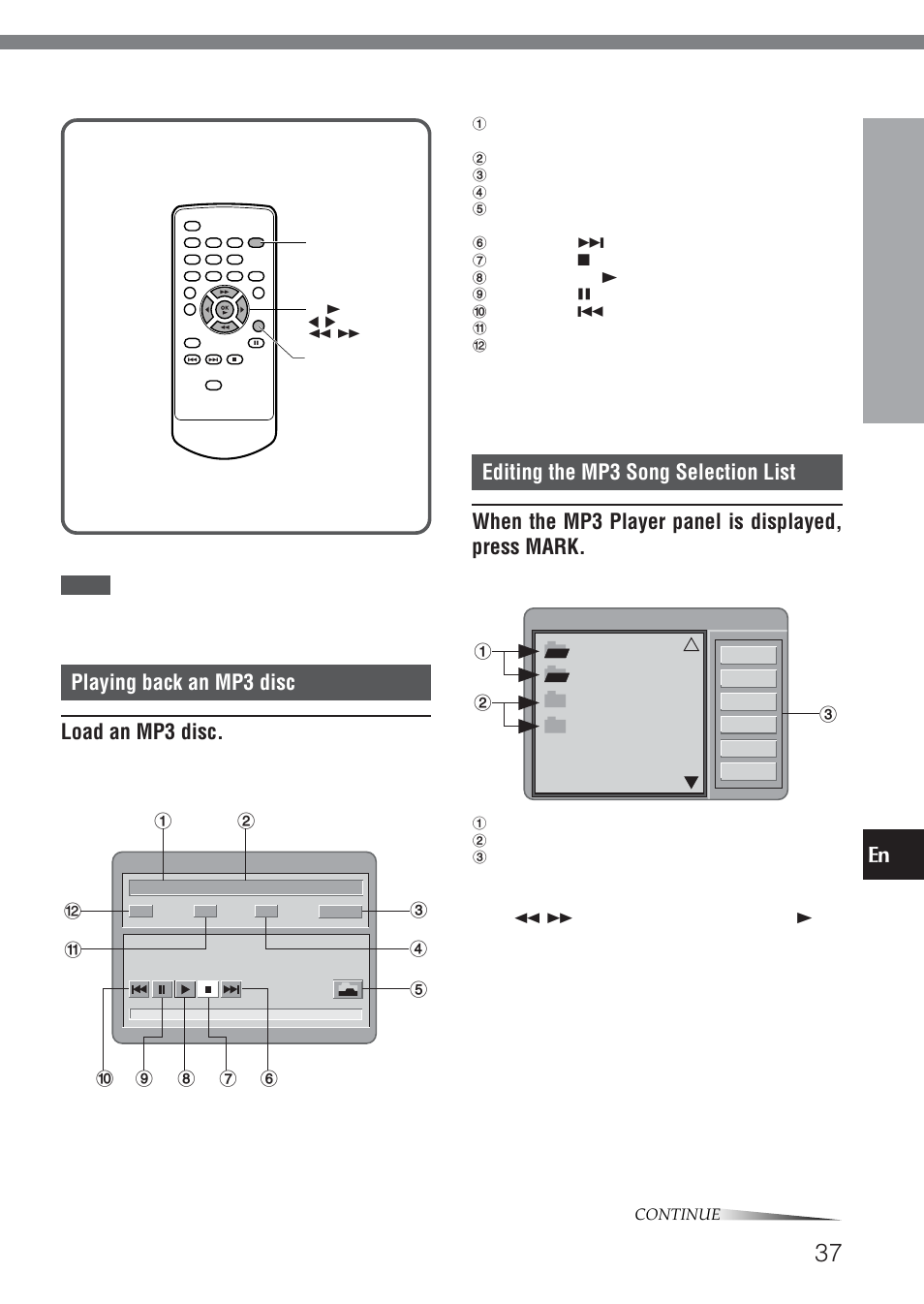 Playing back an mp3 disc load an mp3 disc, More fea tures | Aiwa XD-DV520 User Manual | Page 37 / 50