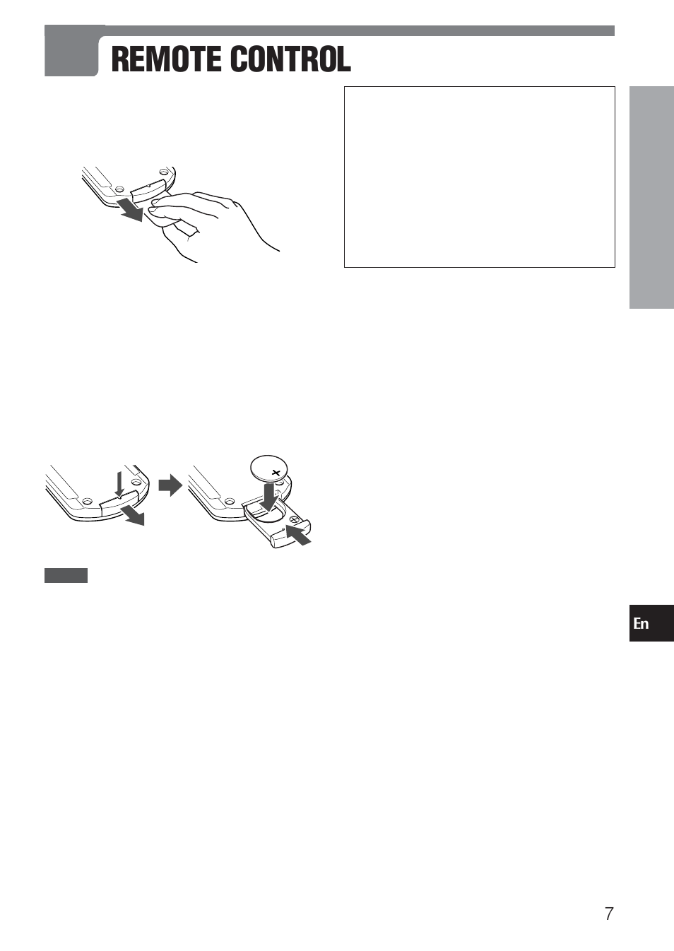Remote control | Aiwa XD-DV520 User Manual | Page 7 / 50