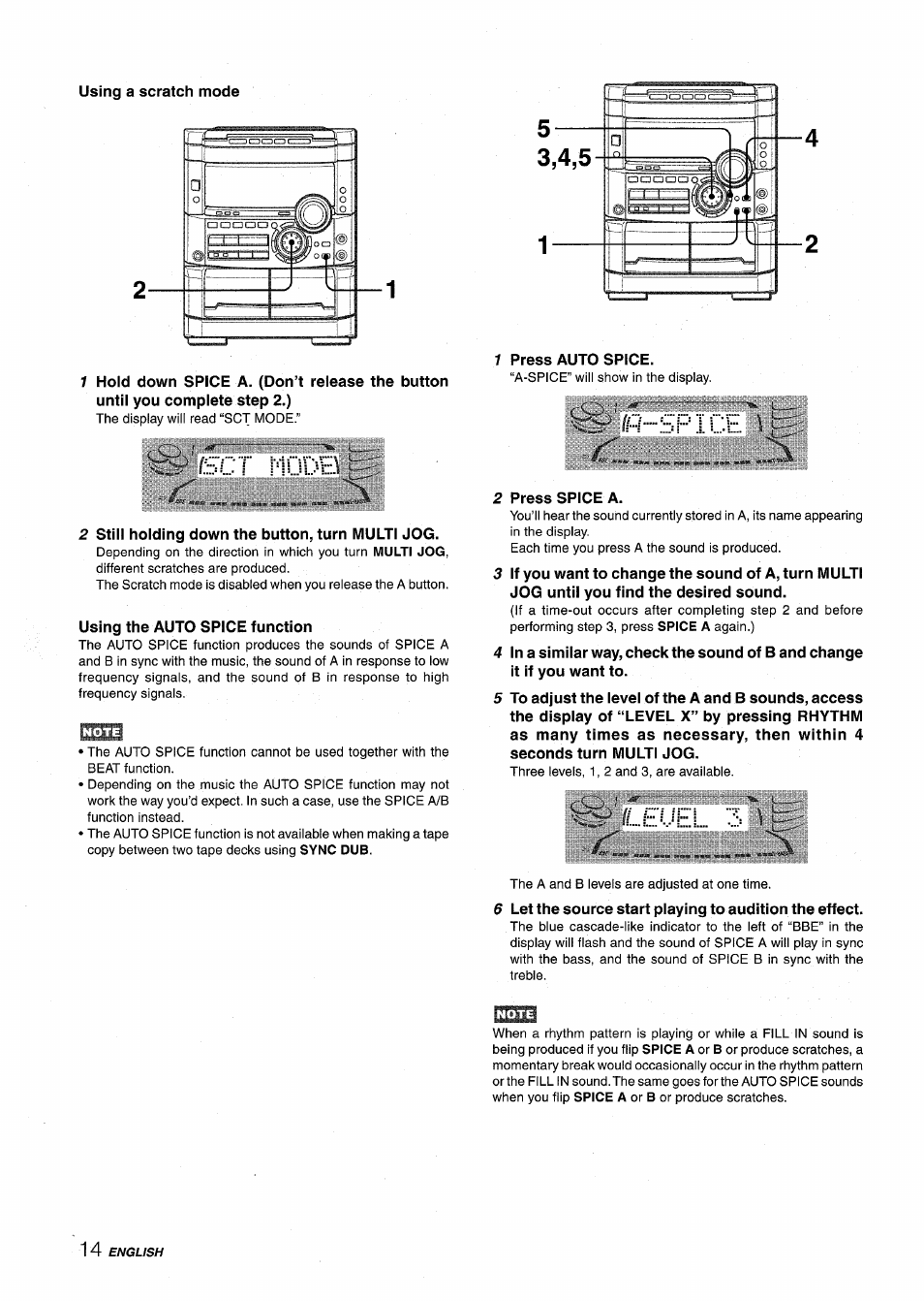 H spich, Leuel 3, Sc i" node | H.spich | Aiwa NSX-MT725 User Manual | Page 14 / 104