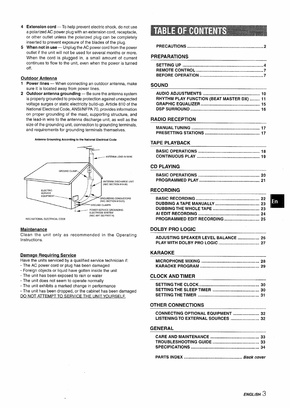 Aiwa NSX-MT725 User Manual | Page 3 / 104